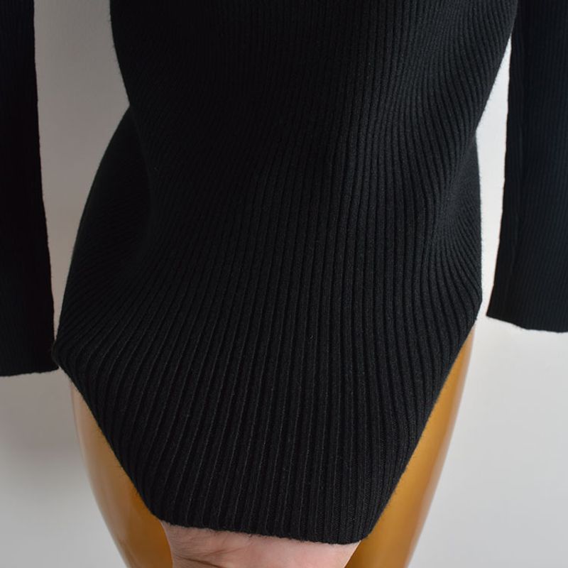 French Simplicity Pure Color Half Collar Pullover Mesh Stitching Long Sleeves Knitwear Women's Fall/Winter Slim Bottoming Shirt Tops