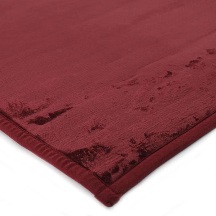 Tapis extra-doux eff velours rouge foncé 120x170