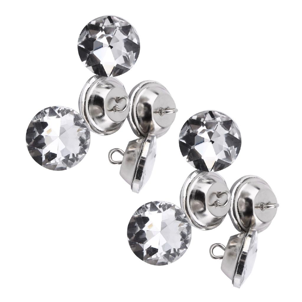 50pcs Crystal Diamante Rhinestone Round Buttons for Clothes Crafts Headboard Sofa