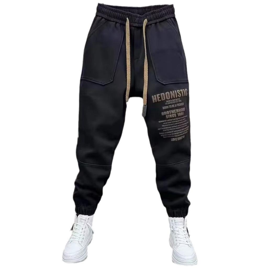 Pánské ležérní cargo kalhoty, módní kalhoty, pytlovité tepláky, sportovní kalhoty, hip hop, streetwear, Y2K, podzimní kalhoty