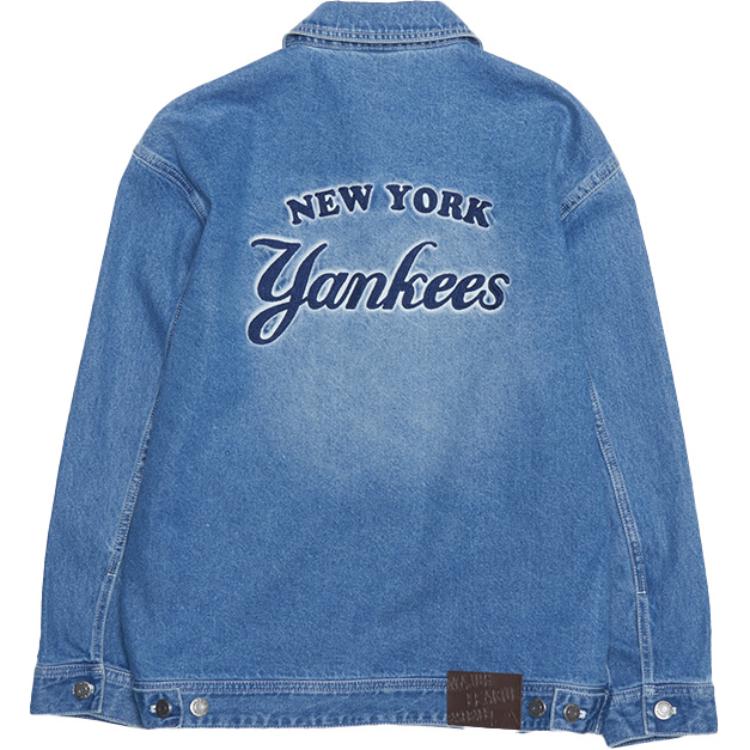 New MLB New York Yankees Denim Jacket Unisex Light Blue 3ADKV0151-50BLL