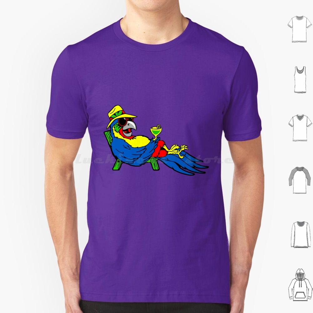 T-shirt Parrot Nyelonjor 6xl Coton Cool Jimmy Buffett Plage Parrothead Margaritaville Buffett Perroquet Surf Pirate