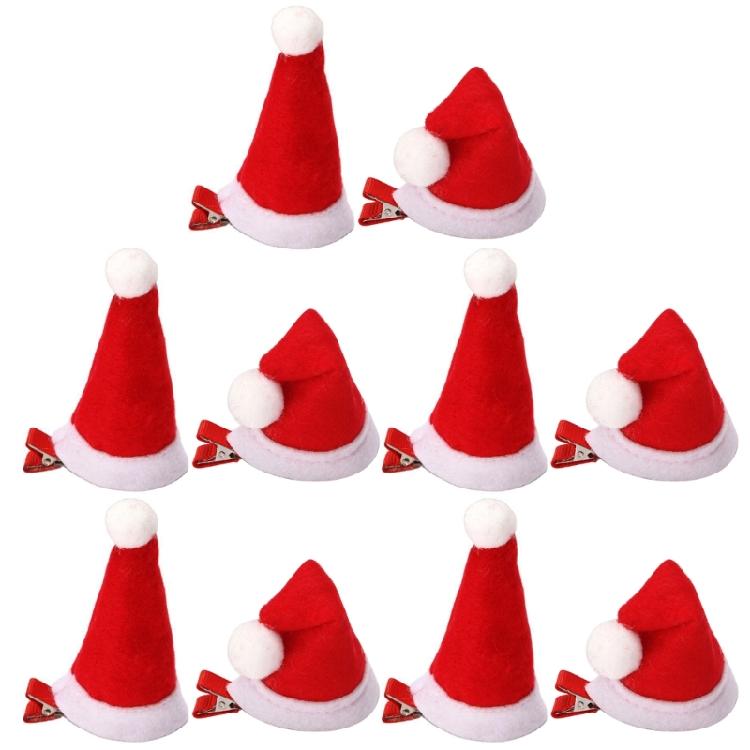 Weihnachts-Deko-Haarspange Neujahrsparty Weihnachtsmannmütze Seitenclip Party-Requisiten