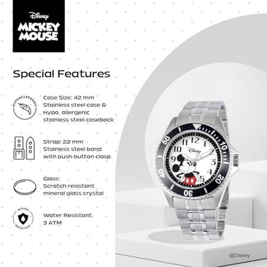 Overseas Direct Import Genuine Product Disney Mens W000524 Mickey Mouse Honor Stainless Steel Bracelet Watch.