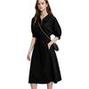 Polo Collar Design High Waist Midi Dress Slim Fit Elegant Short Sleeve Dress Women Dresses EL34321