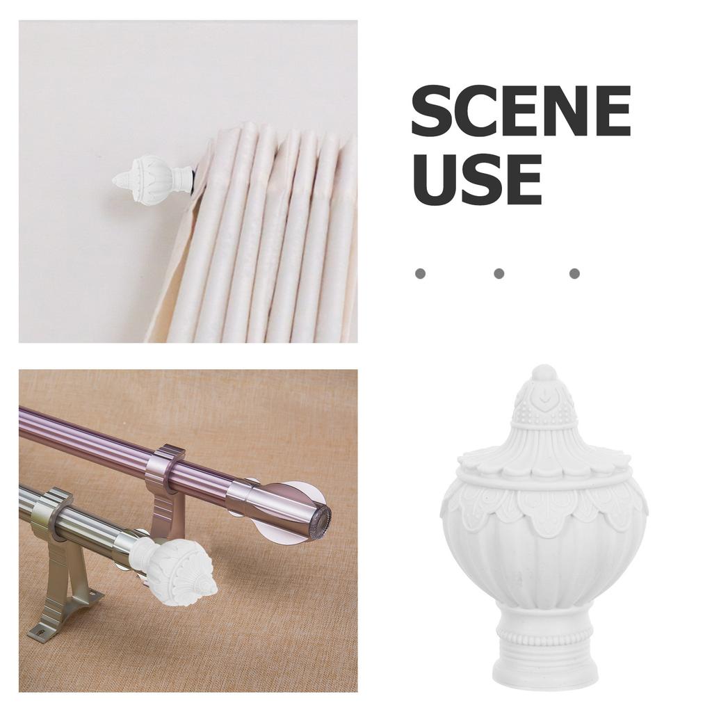 20Pcs Curtain Rod Decorative Finials Prosperity Flower Design Fit 26-28Mm Curtain Poles End Caps Plastic Replacement Drapery Rod