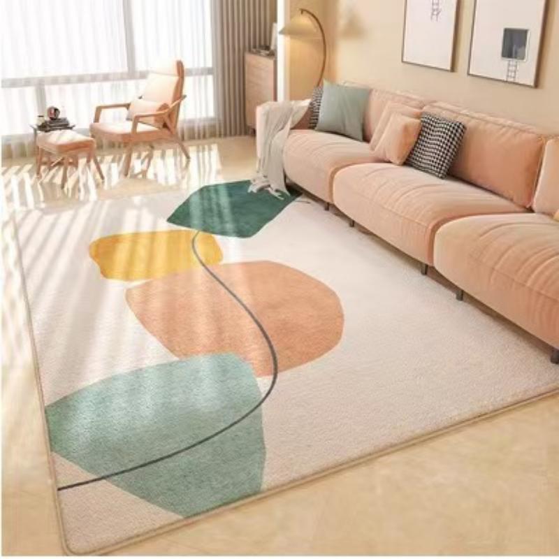 Morandi Light Luxury Premium Living Room Carpet Non-slip Machine Washable Soft Comfortable Home Decor