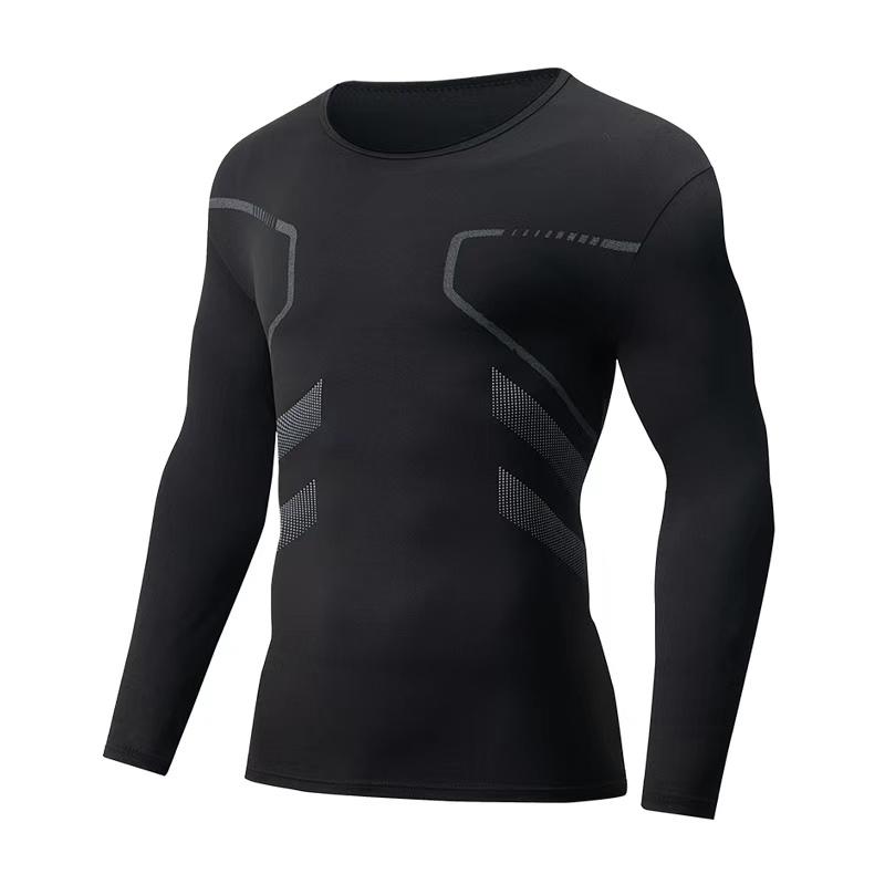 

Autumn/Winter Men s Fashionable Printed Warm Top Comfortable and Casual Plus Size Sports Fitness Long Sleeved T-shirt S