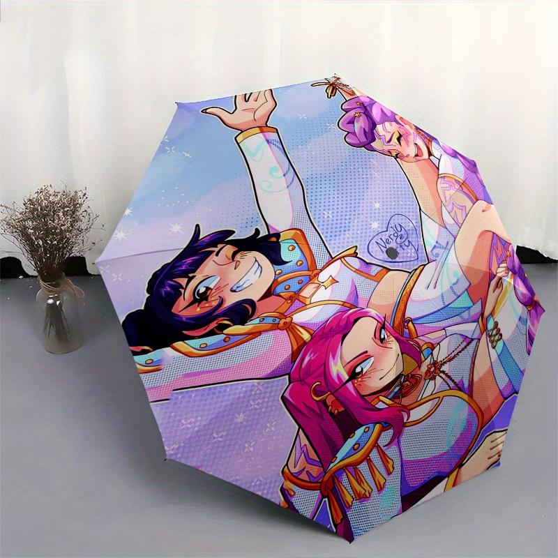 KPop Demon Hunters Automatic opening and closing folding Umbrella with 8-rib frame and compact travel design, perfect for all occasions | St