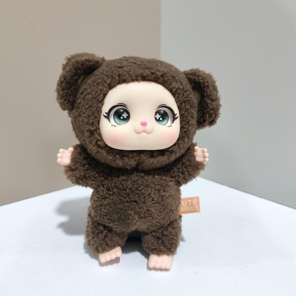 Cute Animals Vinyl Face Plush Toy Rabbit Bear Sheep Stuffed Doll Gift Bag Pendant