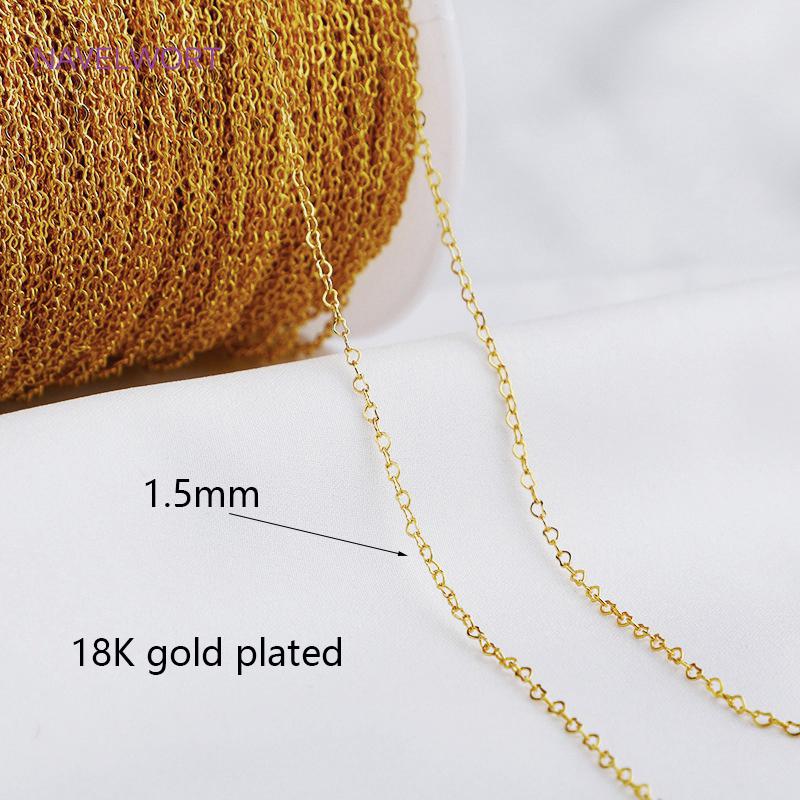 Wholesale 14K Gold Plated Brass Metal Loose Chains Bulk Chains For Jewelry Making,DIY Handmade Jewellery Making Supplies