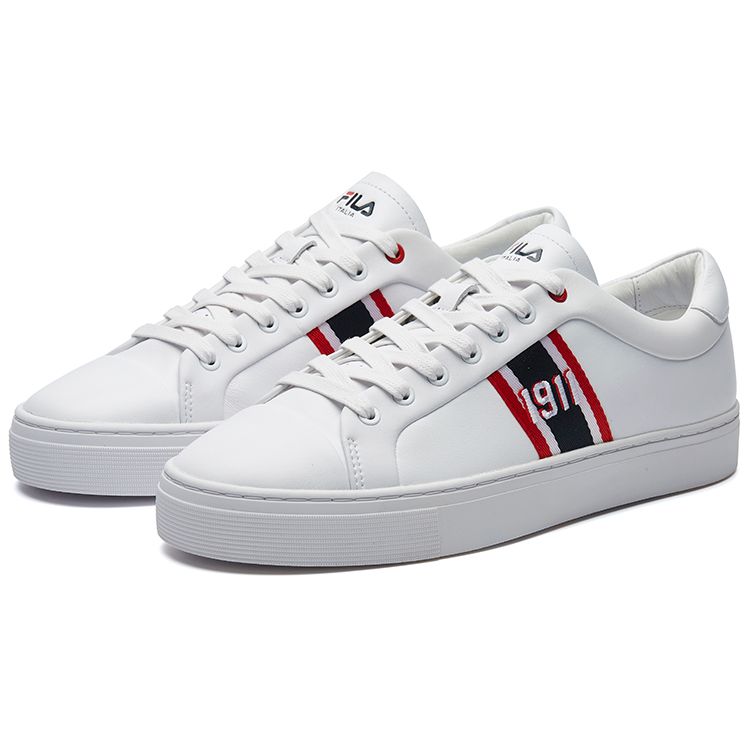 Fila Heritage-FHT Fabric Top Layer Cowhide Comfortable Versatile Low-Top Sneakers Men Sneakers White F12M134350FWT