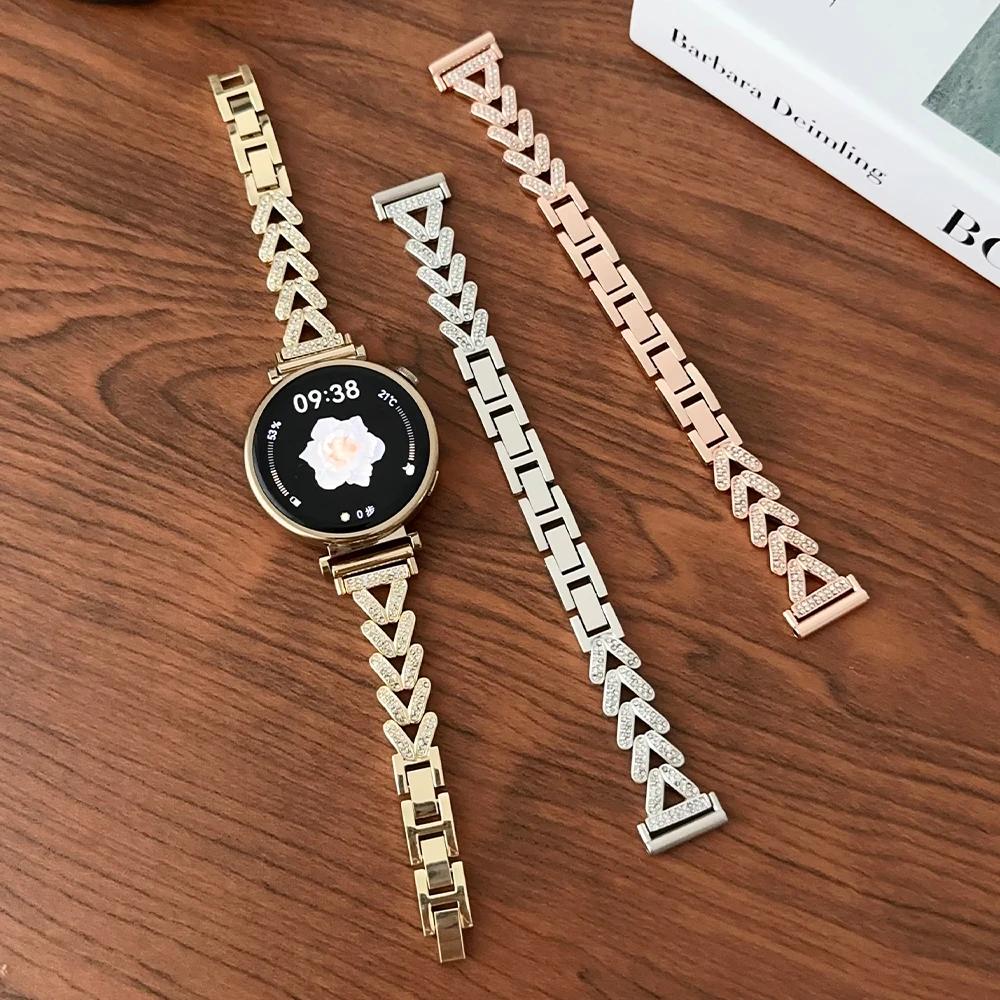 Diamant-Schlankes Armband für Huawei Watch GT6 Pro GT5 GT4 46mm Luxuriöses Damenarmband für Samsung Galaxy 7 5 6 4 Classic 40mm 44mm 42 47mm