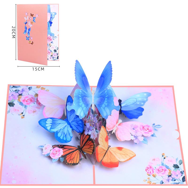 Pop Up Birthday Cards For Women, 3d Pop Up Flower Butterfly Card For Her, Daughter, Sister, Girlfriend, Girls, Attach A Delicate Envelope