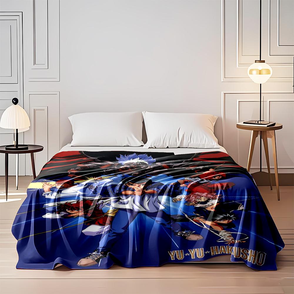 Yu Yu Hakusho anime character group blanket Flannel blanket for bedroom, living room, sofa, and nap sofas