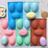 Easter Egg Silicone Mold 5 Cavity Egg Shape Easter Baking Mold Non-Stick Chocolate Mold Freezer Safe Mold for Jelly Ice Cream Candy Dessert
