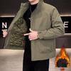 Trendig tjock bomullsjacka för unga män: Lös ståkrage, Enfärgad, Funktionell Höst/Vinter Ytterkläder