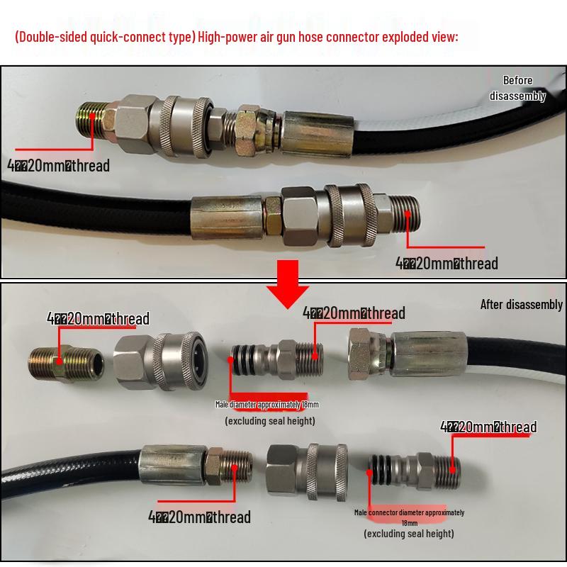 High-Pressure Wind Cannon Air Hose: 13mm Pneumatic Tool Air Compressor Duct