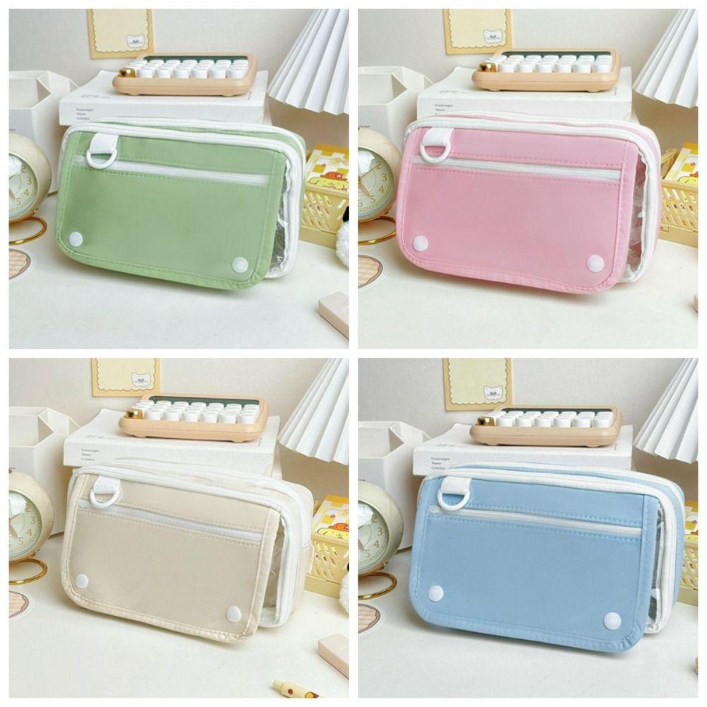 

High Color Value Stationery Box Ins Stationery Storage Bag Durable Transparent Pencil Case Girls Style 2