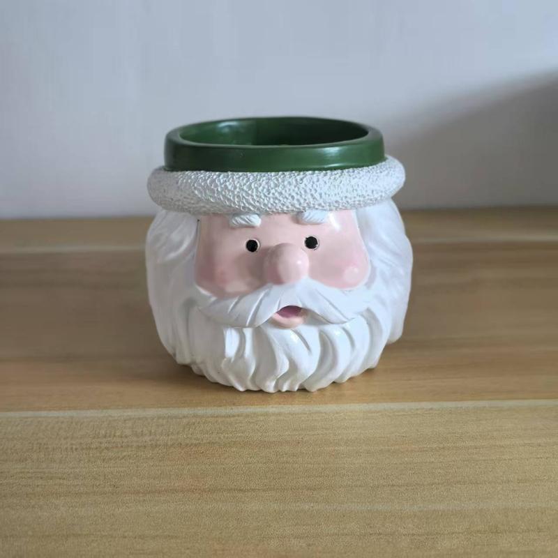 Christmas Flower Pot Succulents Planter Christmas Decorative Flower Pot,Snowman Santa Cartoon Planter Pots Art Decoration