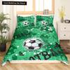 3D Football King Queen Duvet Cover Soccer Bedding Set for Kids Teens Boys Ball Sports White Red 2/3pcs Polyester Quilt Cover