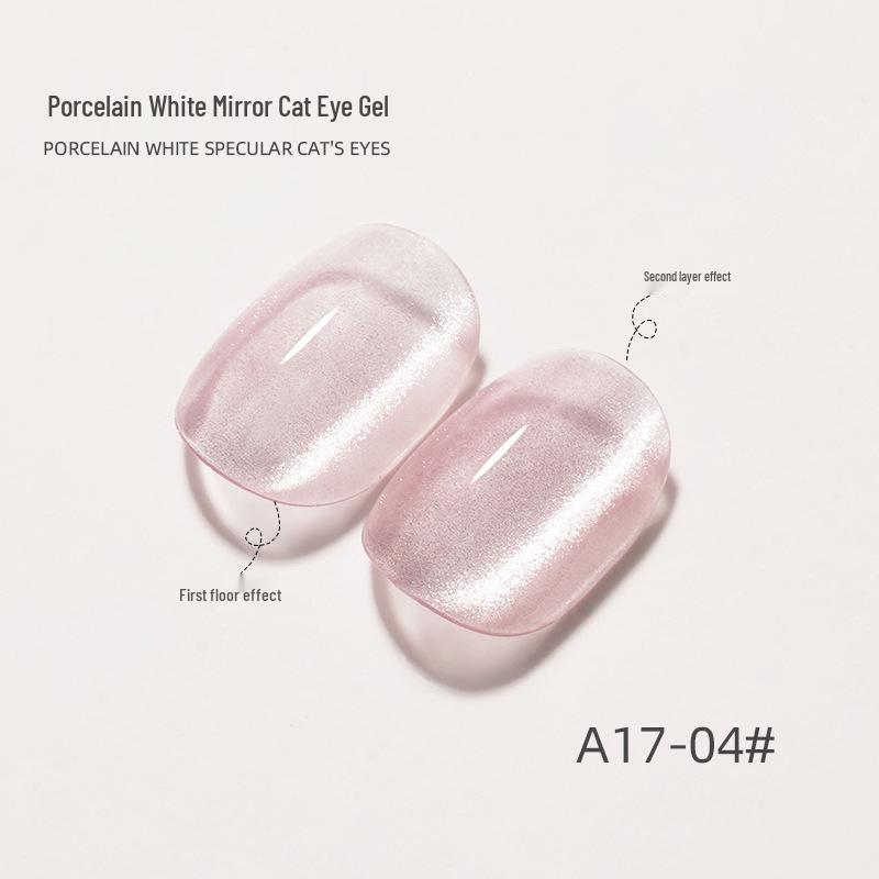 Universal Crystal Cat Eye UV/LED Nail Gel 2024 - Porcelain White Mirror Finish Manicure Set