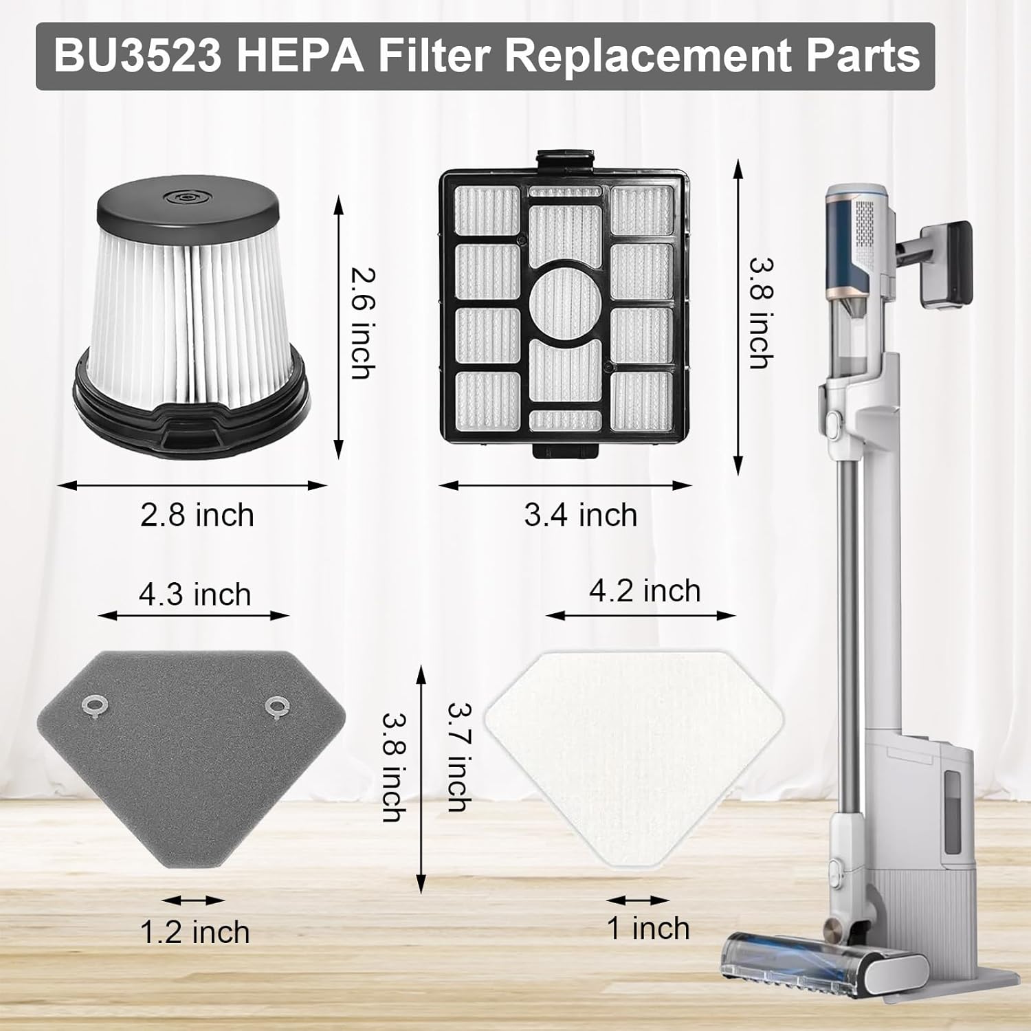 

BU3523 BU3521 HEPA Filter Replacement for BU3120 Cordless Stick Cleaner, 14 Packs United States
