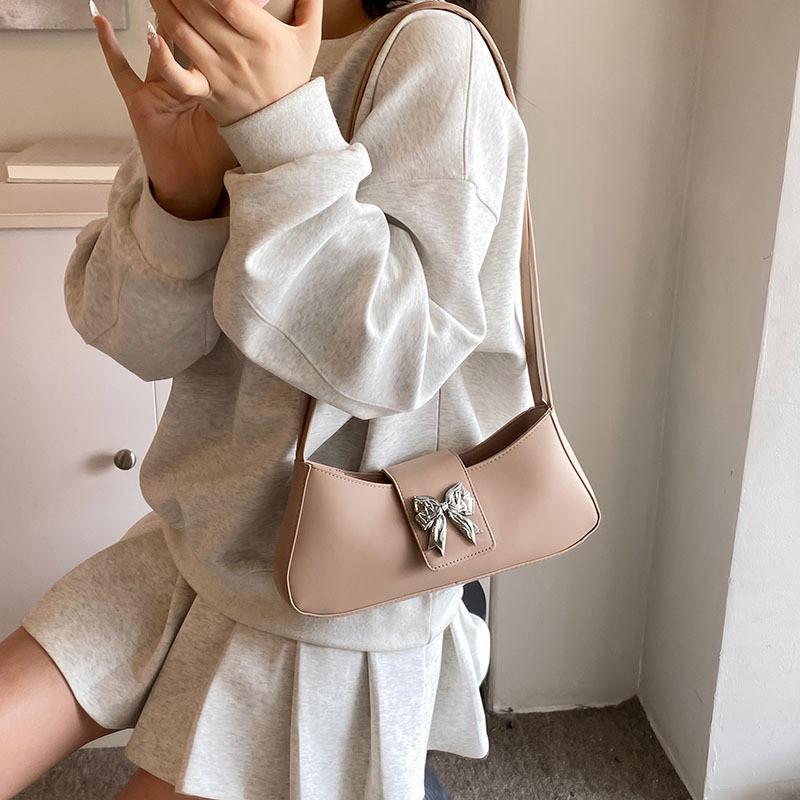 Chic French Bow Design Fashionable Summer Shoulder Bag Trendy Crossbody Purse