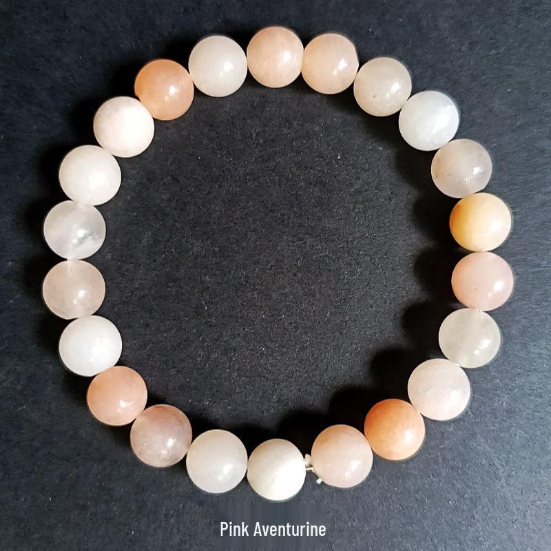 Crystal & Natural Stone Beaded Bracelet: Ruby Zoisite, Strawberry Quartz, Lapis Lazuli