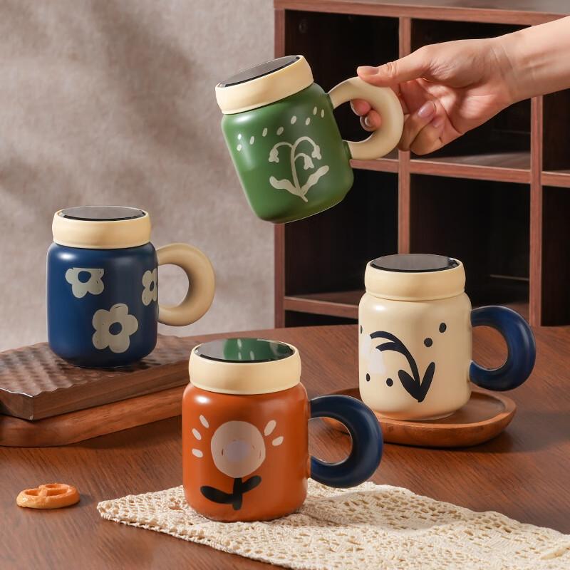 Керамическая кружка с крышкой Bai Zi En, 480 мл