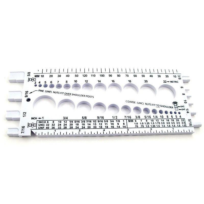 1Pc Nut Bolt Screw Gauge Multi Functional Inch Metric Quick Identification Nut Bolt Thread Check Protable Thread Measuring Tool