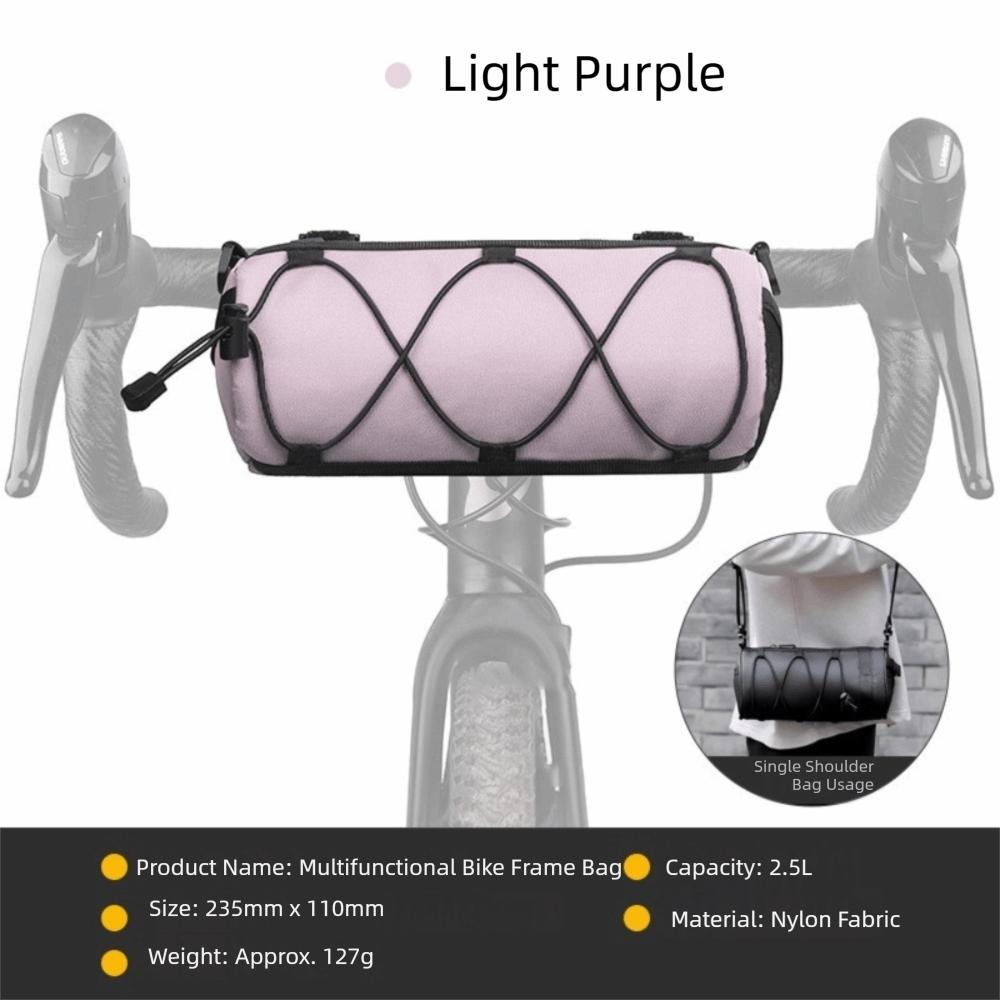 Multi-Functional Cycling Bag Front Frame Large Capacity Bike Organizer Bag Oxford Fabric Elastic Band Cycling Frame Tube Bag