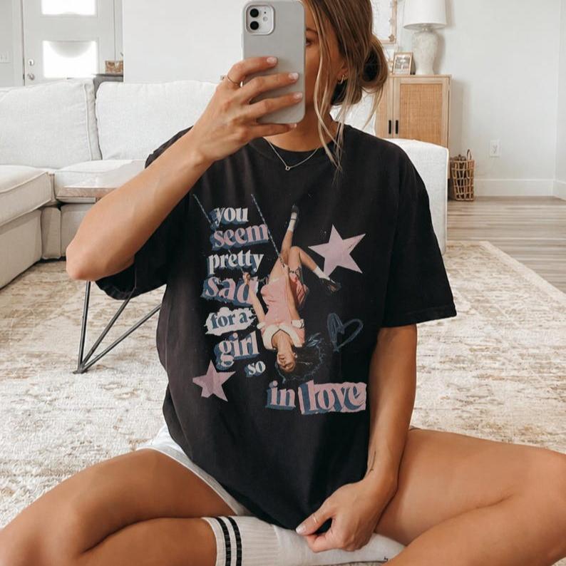2026 Summer Fashion Trendy Tee Olivia Rodrigo You Seem Pretty Sad T-shirt 2 Side Olivia Rodrigo Tour 2026 Shirt Hip Hop Streetwear Top