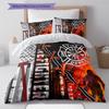 Firefighter Pattern Bedding Quilt Set Quilt Cover Pillowcase Home Decoration Gift (1 * duvet cover + 2 * pillowcase, without core)