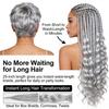 Silberne Wellen Flecht-Haar 20-25 Zoll Lang Hitzebeständige Synthetische Haarverlängerungen Natürliche Welle Für DIY Zöpfe Dreadlocks