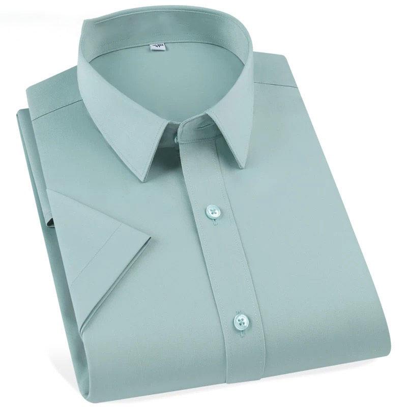 Chemise homme à manches longues, tendance, sans repassage, style business décontracté, blanc pur