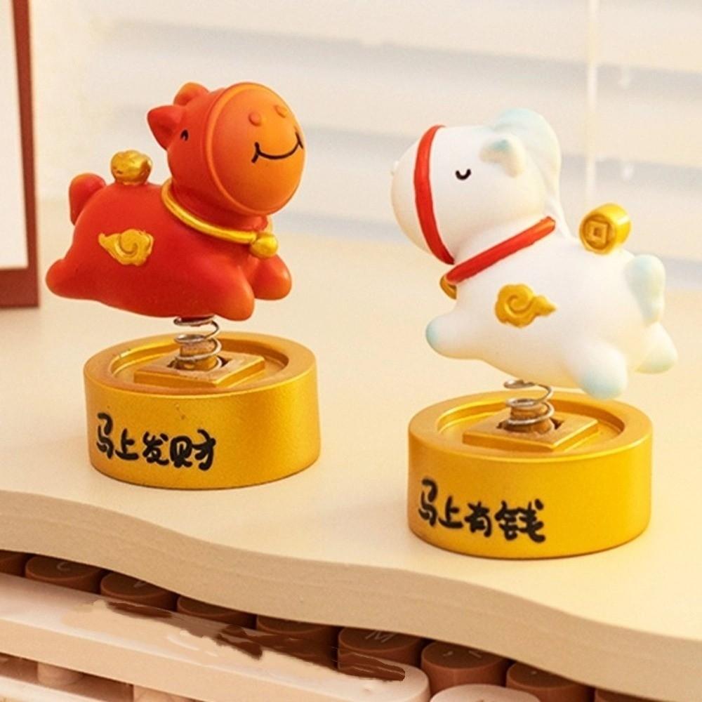 Pony Shape Horse Statue Cartoon New Year Desktop Ornament Zodiac Pony Ornaments  Home Decoration
