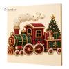 DIY Faux Pearl Art Crafts Christmas Kit, Santa Snowy Cottage Painting Kits for Adults 3D Bead Craft Set Adults, Home Winter Holiday Wall Decor Indoor
