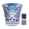 FONYUHUA Kiriko Glass Tumbler Rock Glass, Kikutsunagi Pattern, 260cc, 1 Piece, Blue