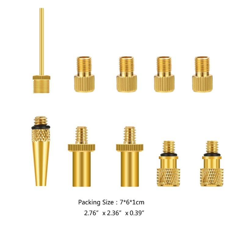 1 set de adaptor de supapă premium pentru pompa de pneuri pentru bicicletă, duză, adaptoare pentru ac, accesorii pentru dispozitiv de umflare pentru compresor de aer