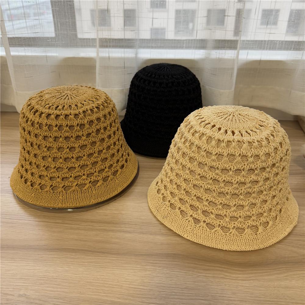 Spring and Summer Double-sided Hollow Bucket Hat Women's Breathable Hat Women's Thin Sunscreen Sunshade Bucket Hat Fashion Travel Basin Hat