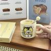 Cute Toast Puppy Ceramic Mug with Lid Spoon Practical Birthday Gift for Friends Meaningful Creativity