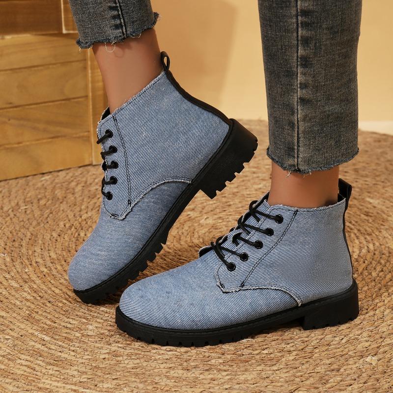 Large Size Martin Boots Women's Spring and Autumn New Student Lace-up Short Boots Single Boots