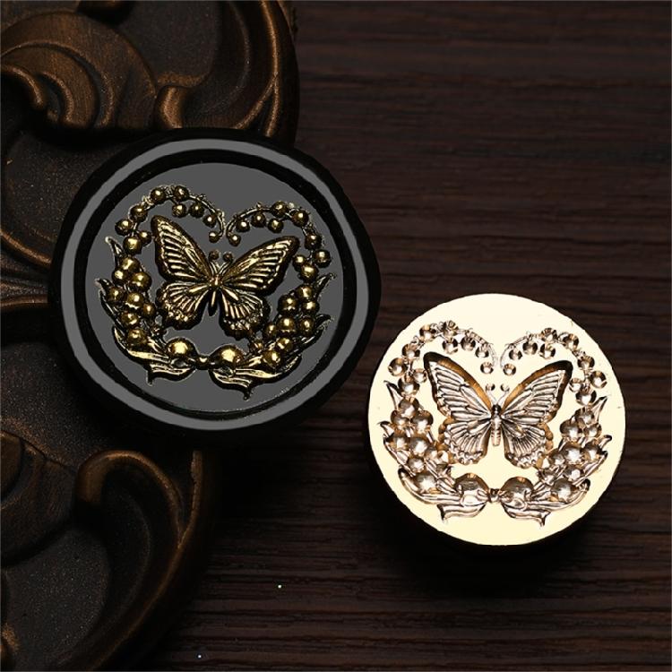 Butterfly Wax Seal Stamp Brass Head Insect Series Sealing Waxed Stamp for Photo Invitation Card Scrapbooking Decorations