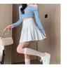Plus Size Japanese High-Waisted Slimming Pleated Mini Skirt