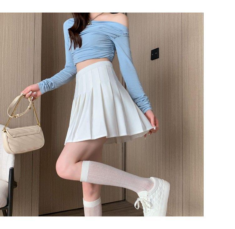 Plus Size Japanese High-Waisted Slimming Pleated Mini Skirt