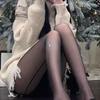 Shrimp Line Black Sheer Pantyhose High Elasticity Elegant Back Seam Seamed See Through Nylon Tights Stocking for Women