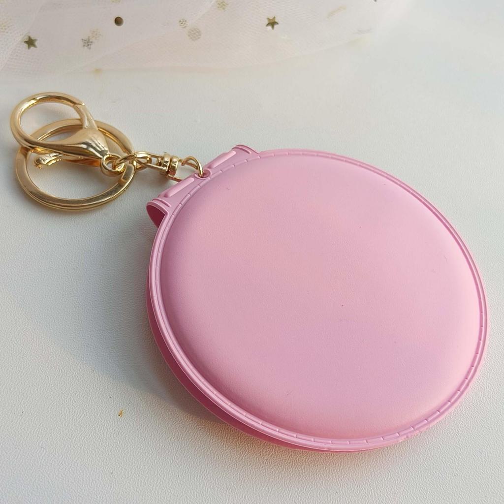 Personalized Candy Color Portable Folding Double-Sided Makeup Mirror with Engraved Name