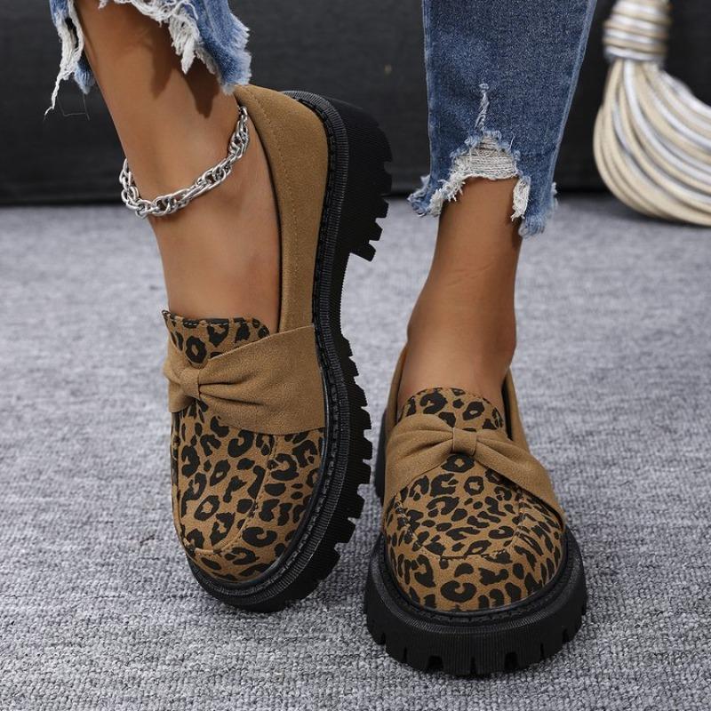 Scarpe Oxford in pelle per donna, scarpe alla moda, slip on, con motivo paisley, scarpe da donna, scarpe con plateau e tacchi medi quadrati, mocassini da donna, taglie forti