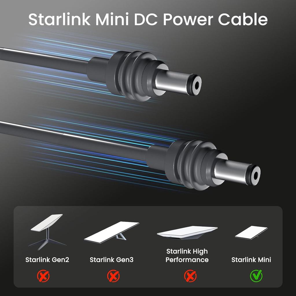 Starlink Cable for Mini Power Charging, Replacement Power Cable for Starlink Mini Starlink Cable for Mini Power DC Male To Male